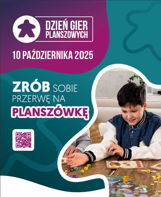 plakat plakat informujący o dniu gier planszowych