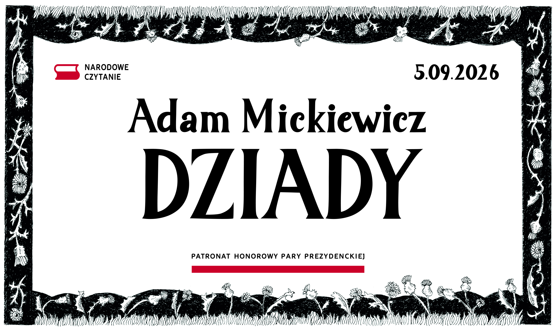 narodowe czytanie 2026 baner z napisem Dziady