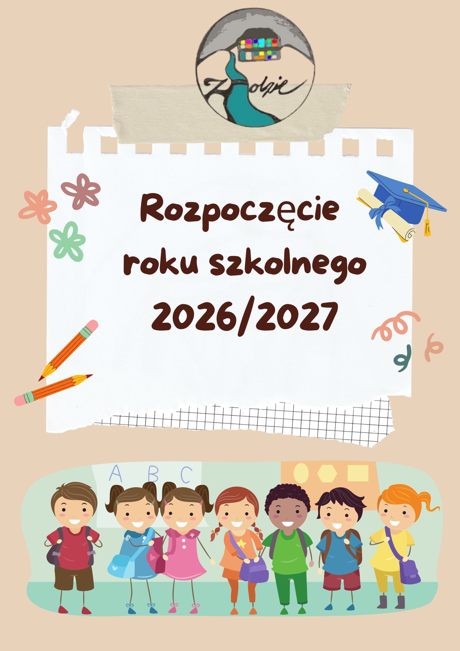 nowy rok szkolny 2026-2027 plakat z napisem rozpoczęcie roku szkolnego