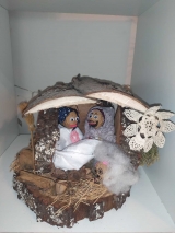 Góralska szopka bożonarodzeniowa wykonana przez Kingę i Huberta