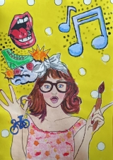 Praca Ani Orzech PORTRET W STYLU POP ARTU, FOWIZMU LUB KUBIZMU